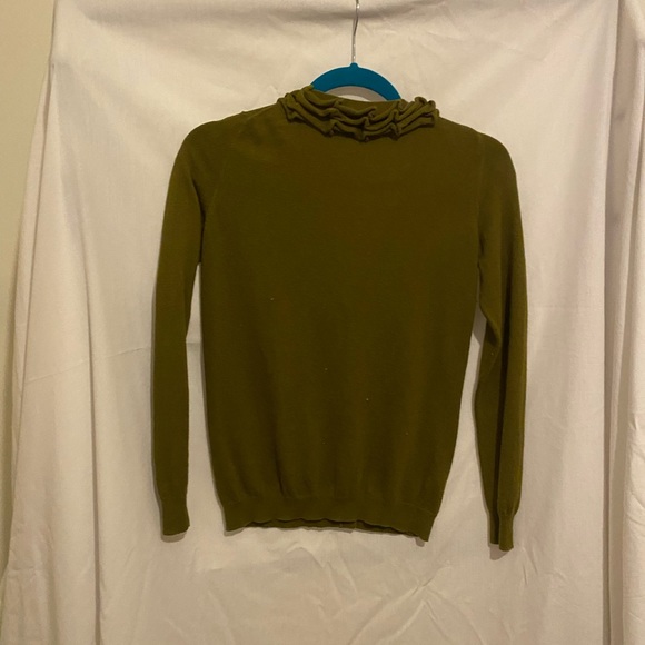 Talbots Ruffled Collar Cardigan Top Button Up - Picture 2 of 3